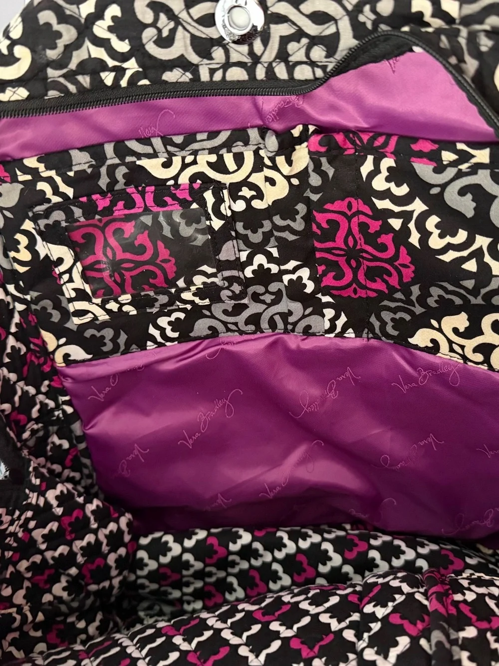 Vera Bradley Campus Backpack Canterberry Magenta Retired Quilted Laptop Bag